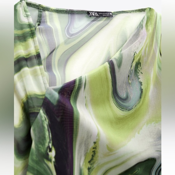 ZARA BLOGGERS FAV PRINTED TULLE TOP - Picture 16 of 16